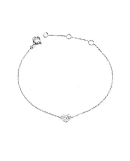 Bracelet Crivelli en Or Blanc avec Coeur de Diamants