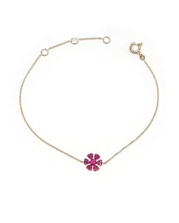 Crivelli Bracelet in Rose Gold with Ruby Flower
