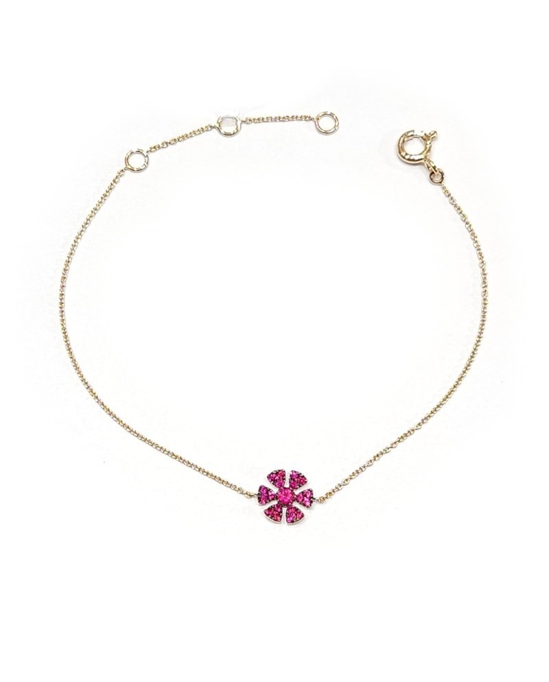 Bracelet Crivelli en or rose avec fleur de rubis
