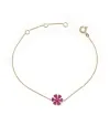 Crivelli Bracelet in Rose Gold with Ruby Flower
