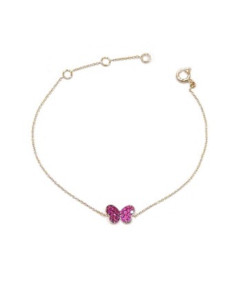Bracelet Crivelli en or rose avec papillon rubis