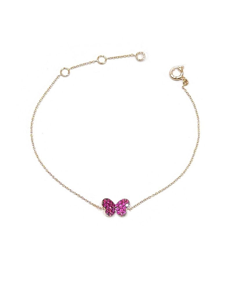 Bracciale Crivelli in Oro Rosa con Farfalla di Rubini