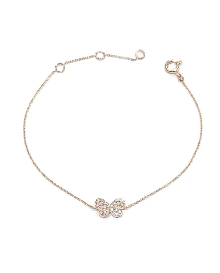 Bracciale Crivelli in Oro Rosa con Farfalla di Diamanti