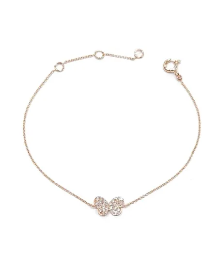 Bracelet Crivelli en or rose avec papillon diamant