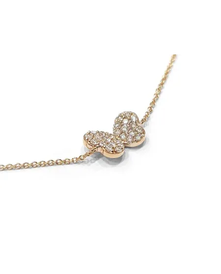 Bracelet Crivelli en or rose avec papillon diamant