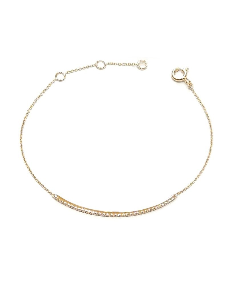Crivelli Rose Gold Bar Bracelet with Diamond Pavé