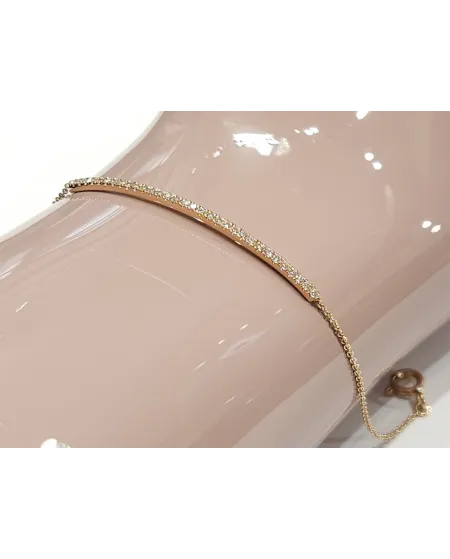 Bracciale Crivelli in Oro Rosa a Barra con Pavé di Diamanti
