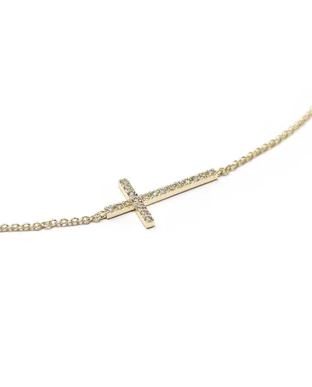 Bracciale Crivelli in Oro Giallo con Croce di Diamanti