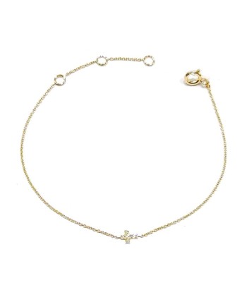 Crivelli Bracelet in Yellow Gold with Diamond Cross