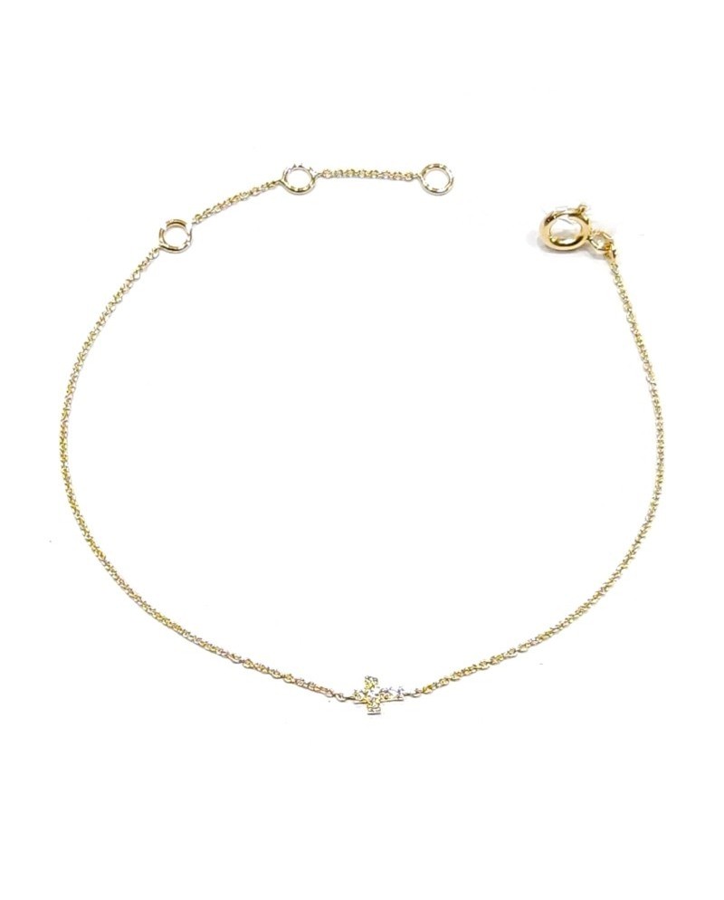 Bracciale Crivelli in Oro Giallo con Crocetta di Diamanti