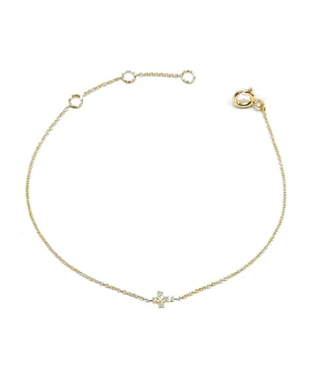 Bracciale Crivelli in Oro Giallo con Crocetta di Diamanti