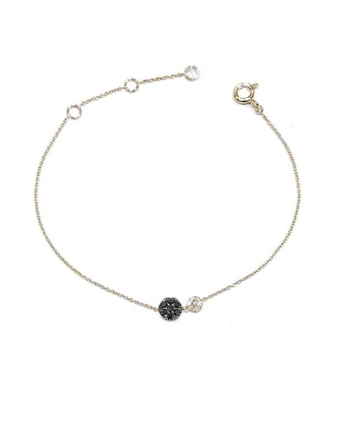 Bracciale Crivelli in Oro Rosa con Doppio Pavé di Diamanti Bianchi e Neri