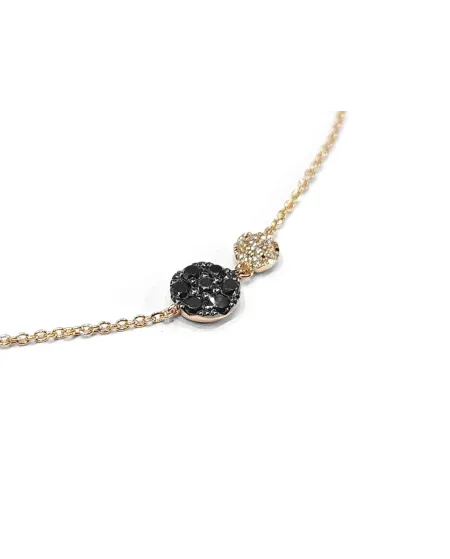 Bracciale Crivelli in Oro Rosa con Doppio Pavé di Diamanti Bianchi e Neri