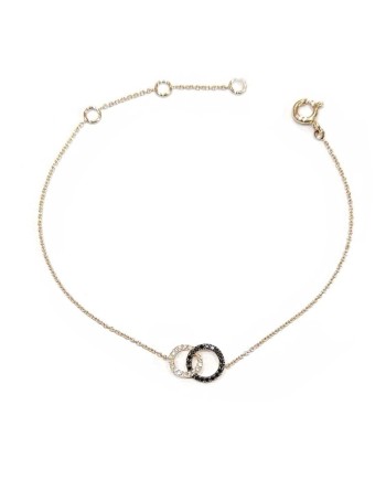 Bracelet Crivelli en Or Rose avec Double Pavé de Diamants Blancs et Noirs