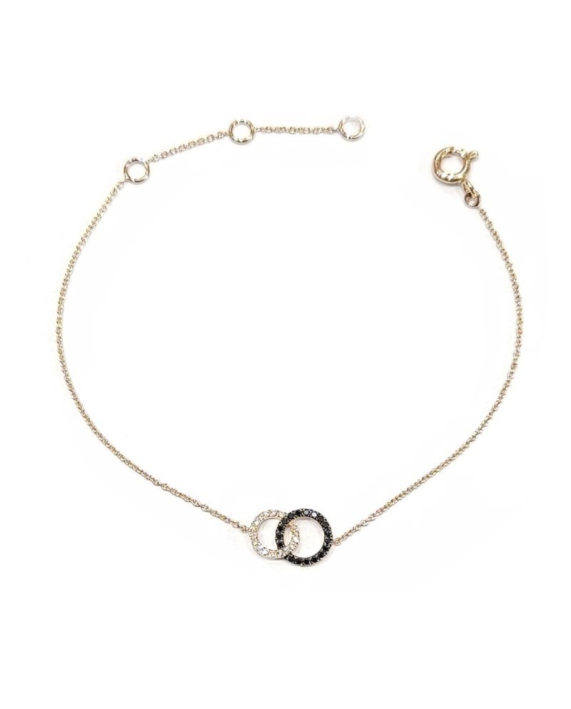 Bracciale Crivelli in Oro Rosa con Doppio Pavé di Diamanti Bianchi e Neri