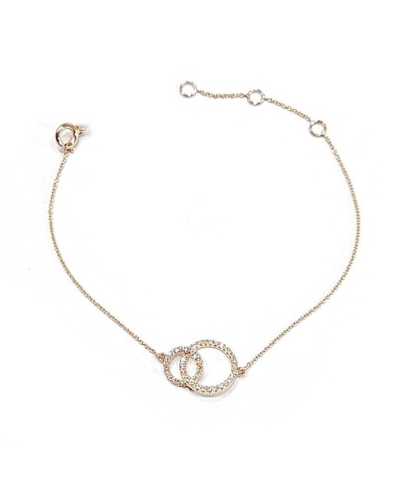 Bracciale Crivelli in Oro Rosa con Doppio Pavé di Diamanti Bianchi