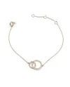 Bracciale Crivelli in Oro Rosa con Doppio Pavé di Diamanti Bianchi