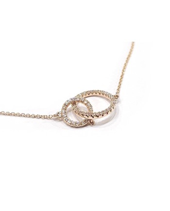 Bracciale Crivelli in Oro Rosa con Doppio Pavé di Diamanti Bianchi