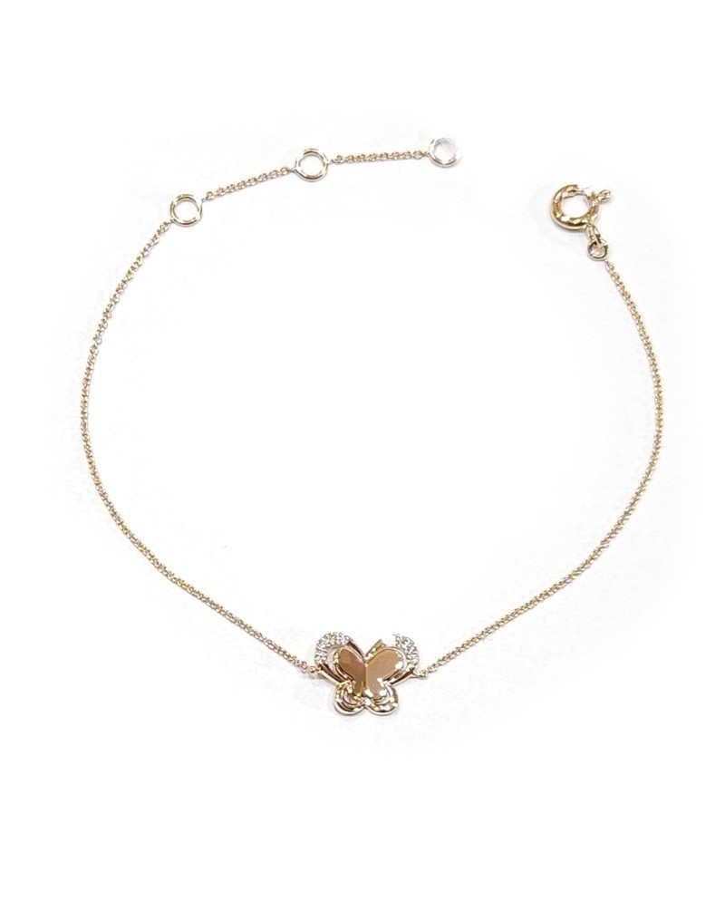 Bracciale Crivelli in Oro Rosa con Farfalla e Diamanti