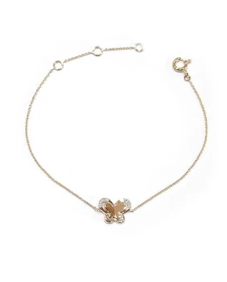 Bracelet Crivelli en or rose avec papillon et diamants