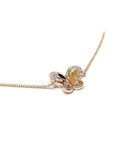 Bracciale Crivelli in Oro Rosa con Farfalla e Diamanti