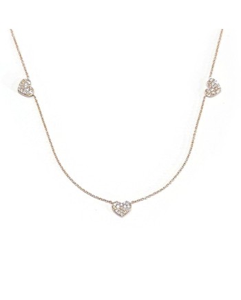 Collana Crivelli in Oro Rosa con Cuori e Diamanti