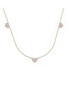 Collier ras du cou Crivelli en or rose avec cœurs et diamants