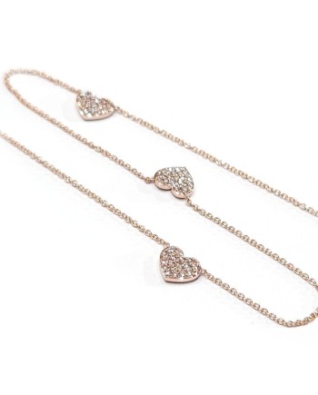 Crivelli Choker in Rose Gold with Hearts and Diamonds