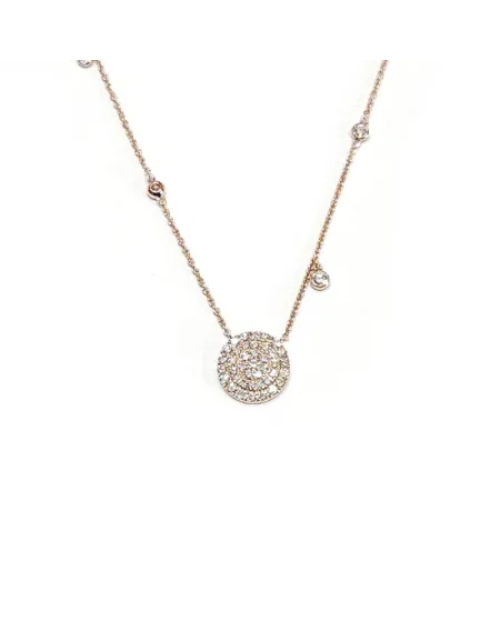 Collier ras du cou Crivelli en or rose avec pavé de diamants
