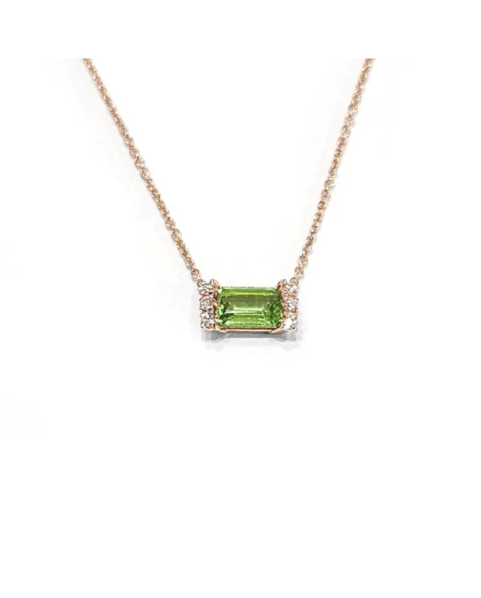 Crivelli Rose Gold Necklace with Peridot and Diamonds