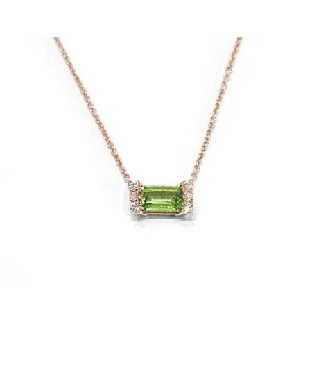 Collana Crivelli in Oro Rosa con Peridoto e Diamanti