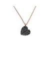 Collier Crivelli en Or Rose avec Coeur de Diamants Noirs
