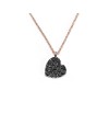 Crivelli Rose Gold Necklace with Black Diamond Heart