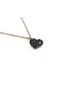 Collier Crivelli en Or Rose avec Coeur de Diamants Noirs