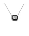 Collier Crivelli en or blanc avec pendentif diamant et onyx