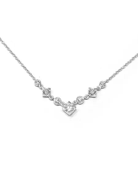 Collier ras du cou Crivelli en or blanc avec diamants