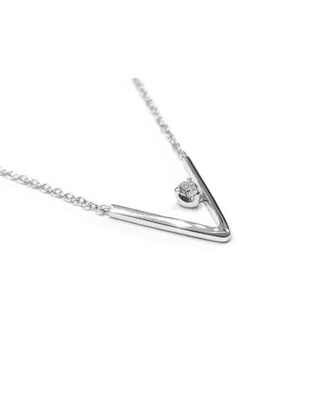 Collier ras du cou Crivelli en or blanc avec diamant