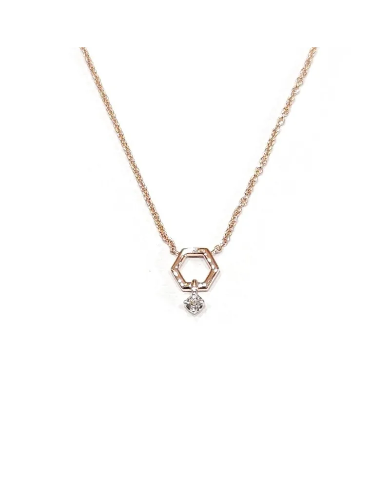Collier ras du cou Crivelli en or rose avec diamant