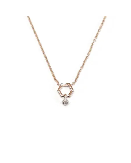 Collana Crivelli in Oro Rosa con Diamante