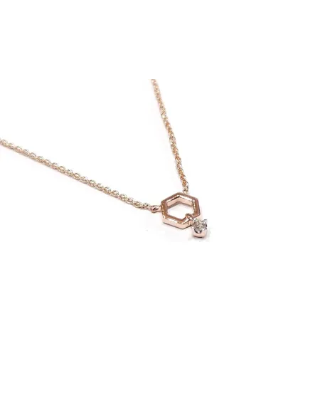 Collier ras du cou Crivelli en or rose avec diamant