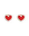 Crivelli Earrings in Rose Gold with Diamonds and Enamelled Heart