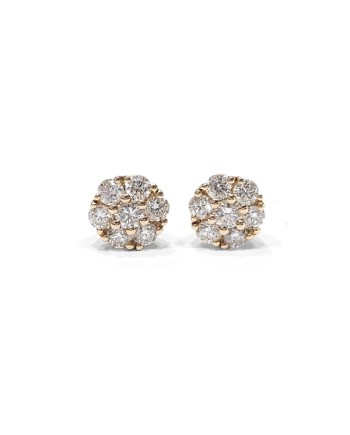 Crivelli Rose Gold Earrings with White Diamond Pavé