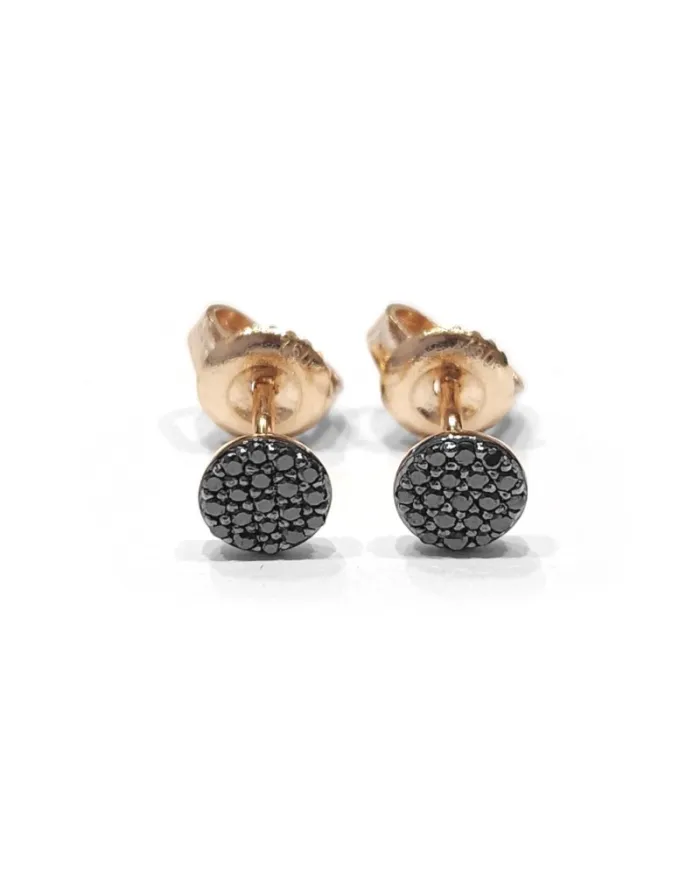 Crivelli Rose Gold Earrings with Black Diamond Pavé