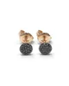 Orecchini Crivelli in Oro Rosa con Pavé di Diamanti Neri