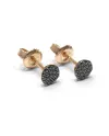 Boucles d'oreilles Crivelli en or rose avec pavé de diamants noirs