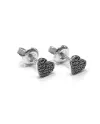 Crivelli Earrings in White Gold and Black Diamonds with Heart