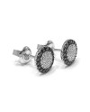 Crivelli Earrings in White Gold with Pavé of White and Black Diamonds