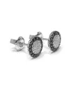 Orecchini Crivelli in Oro Bianco con Pavé di Diamanti Bianchi e Neri