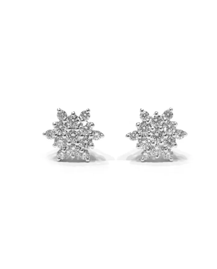Crivelli Earrings in White Gold with White Diamond Pavé