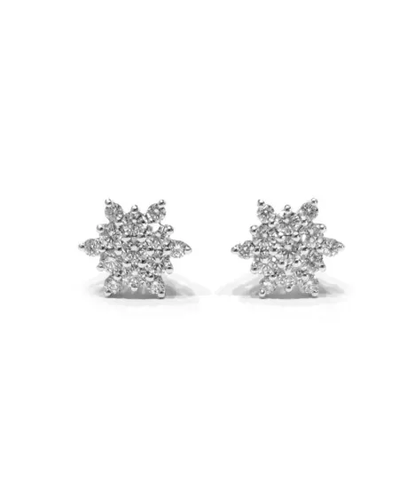 Orecchini Crivelli in Oro Bianco con Pavé di Diamanti Bianchi